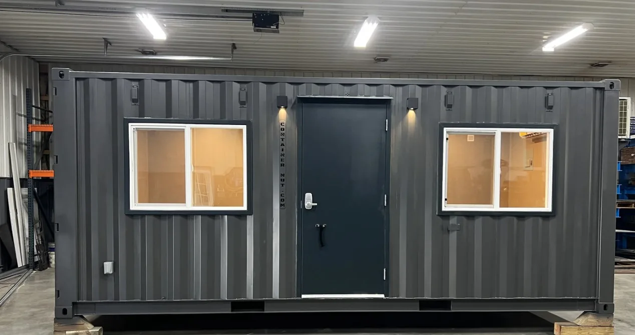 20 foot modified charcoal office container — actual unit photo