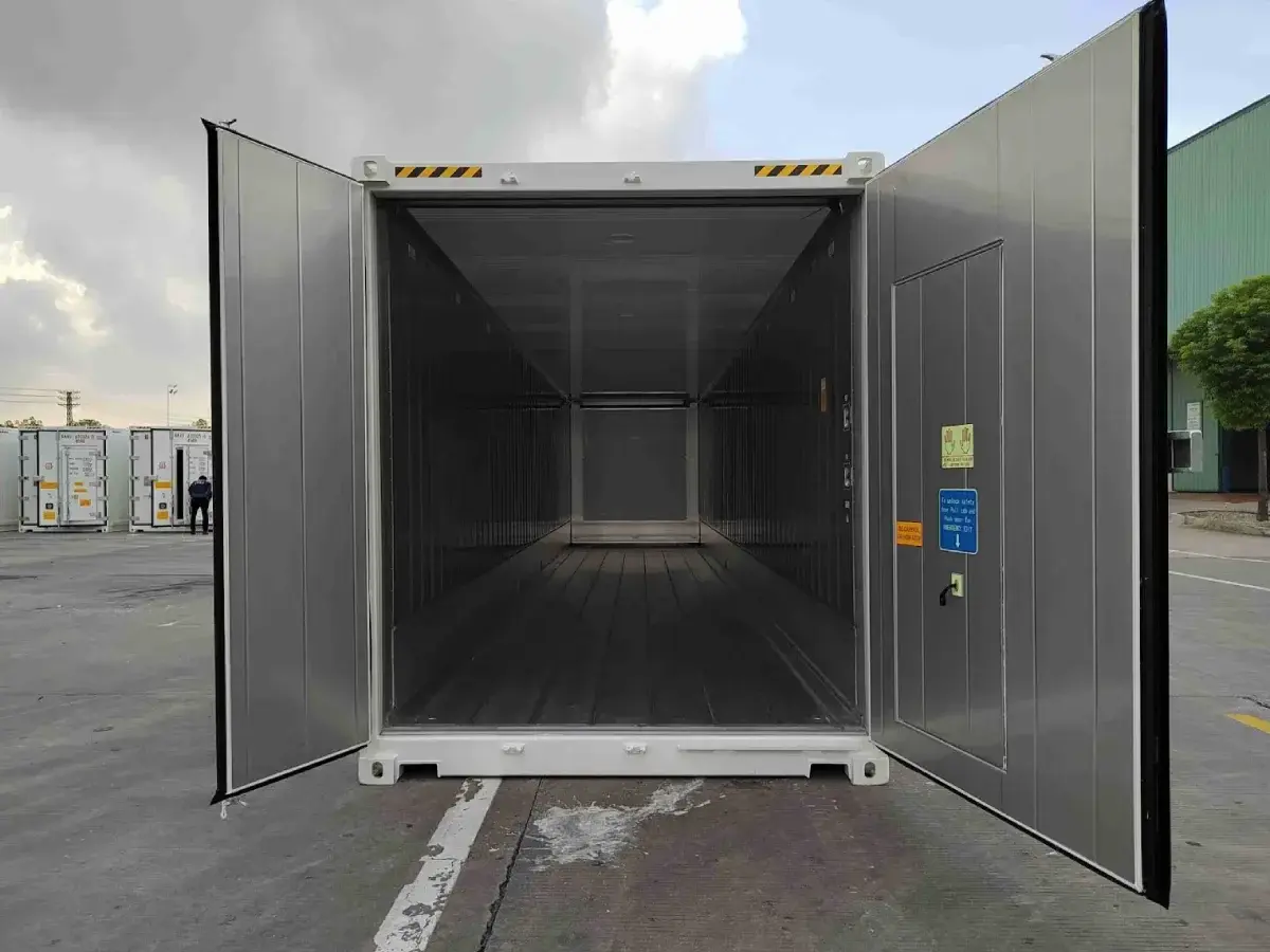 Clean insulated interior of a 40 foot reefer container